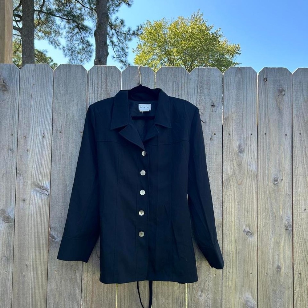 Long sleeve semi sheer black top by sc & co size 14 Whimsygoth